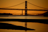 Two Bridges. Middle Harbor Park, Oakland, San Francisco